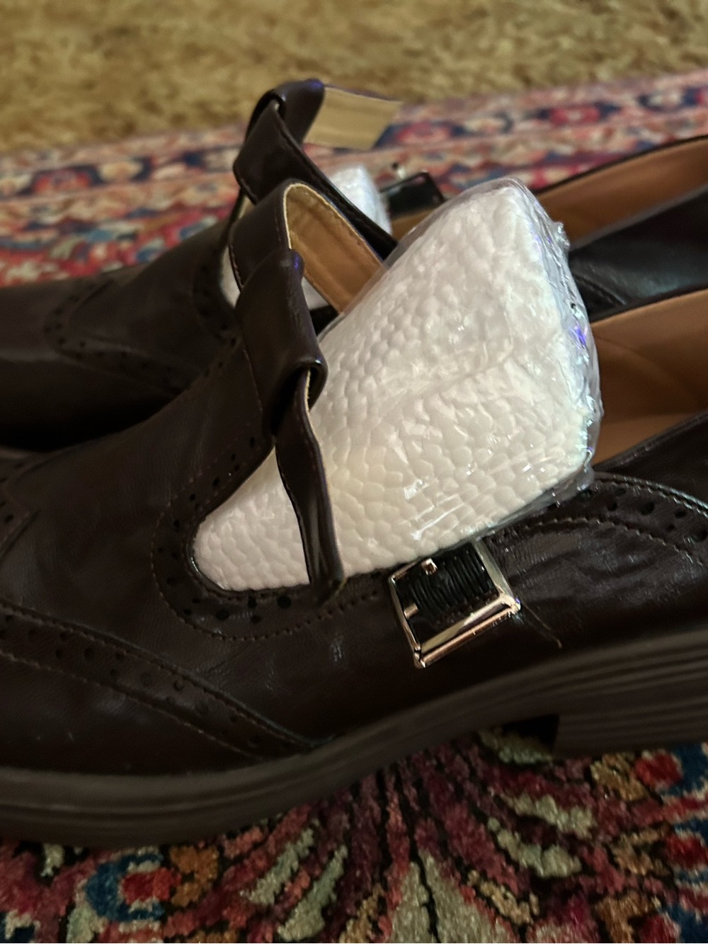 Women's Brown Leather Mary Jane Shoe - Picture 2 of 3